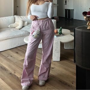 Zara pink parachute pants